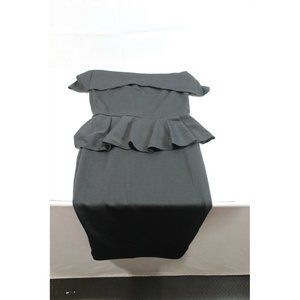 Black Dress Off Shoulder Bodycon Ruffle Cocktail Midi Large